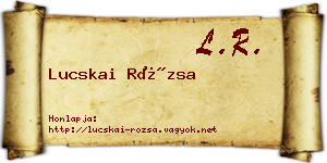 Lucskai Rózsa névjegykártya