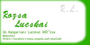 rozsa lucskai business card